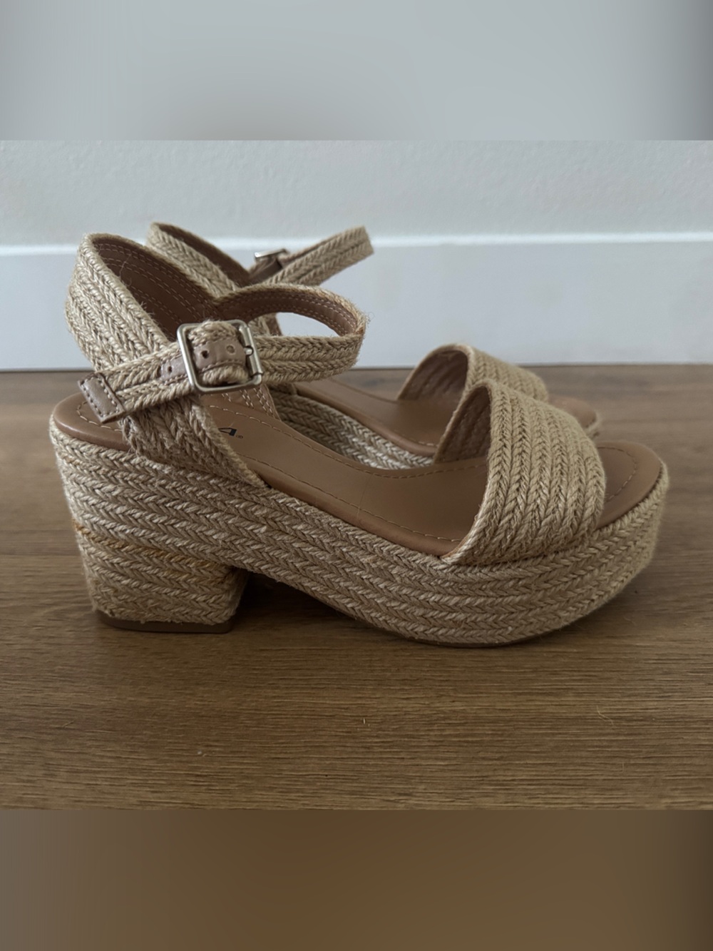 Soda Braided Espadrille Platform Wedges in Natural